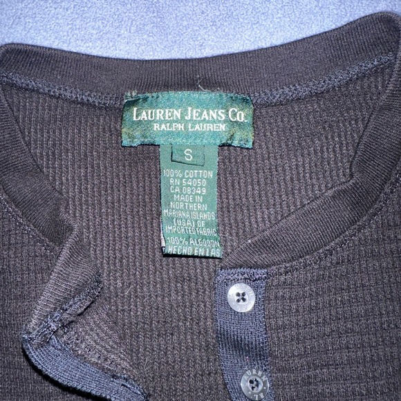 Lauren Ralph Lauren Henley Jersey Top Cap Sleeve Womens Black Size Small - Picture 7 of 10